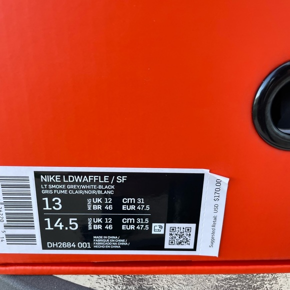 Nike LD Waffle SF sacai Fragment Grey size US 13 Used with 📦 - Picture 7 of 12